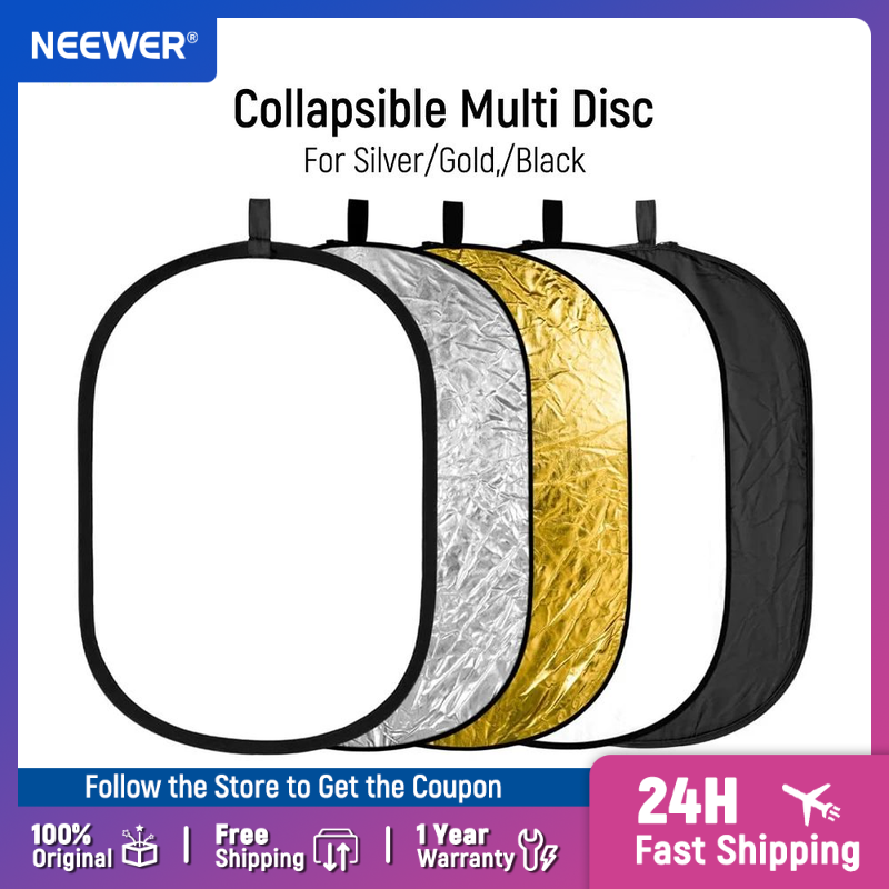 Reflector Disc Silver - NEEWER Refletores de Luz para Fotografia