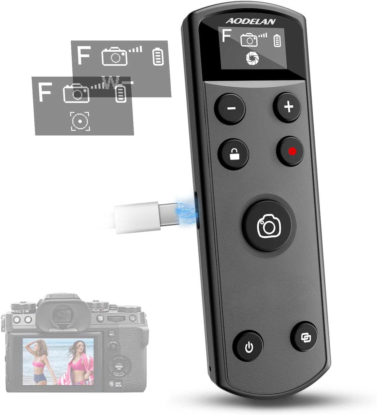 Fujifilm Camera X100Vi - Controle remoto recarregável USB-C preto com