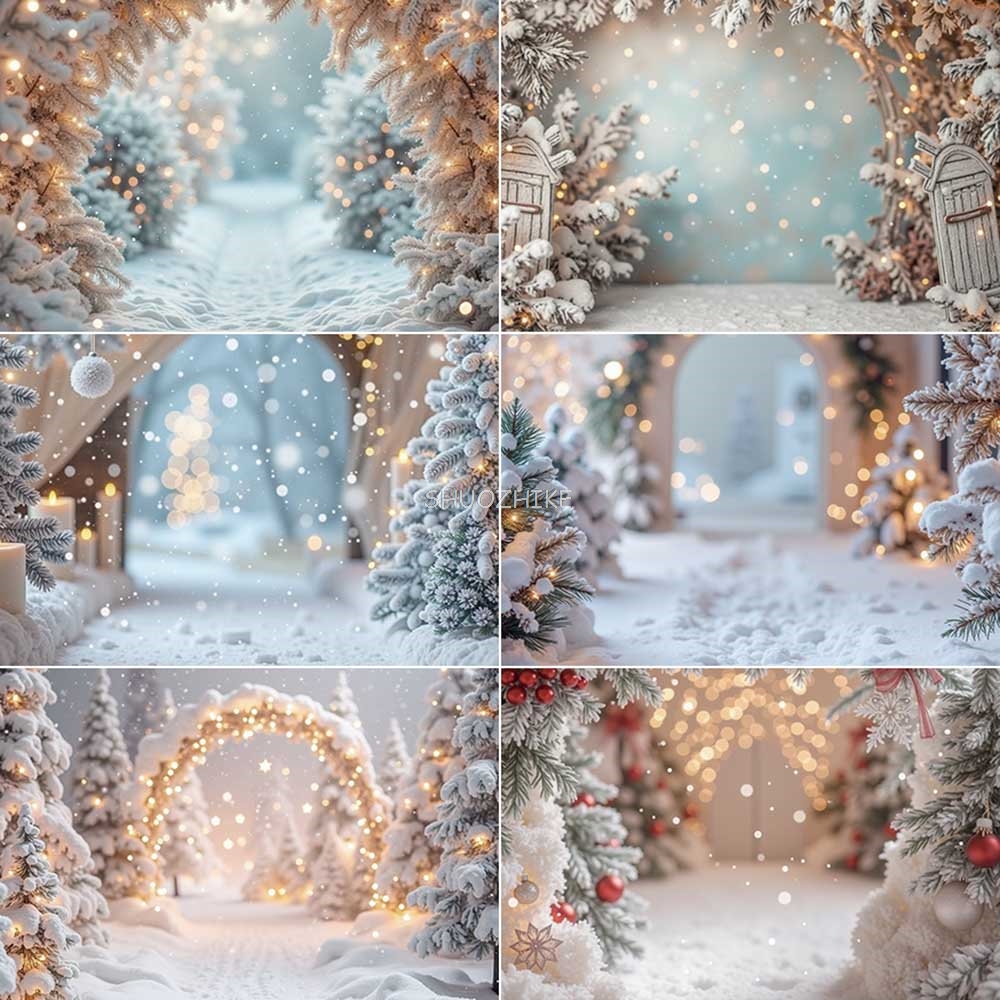 Photography Lighting White Background - Neve natal luzes brancas bokeh pano