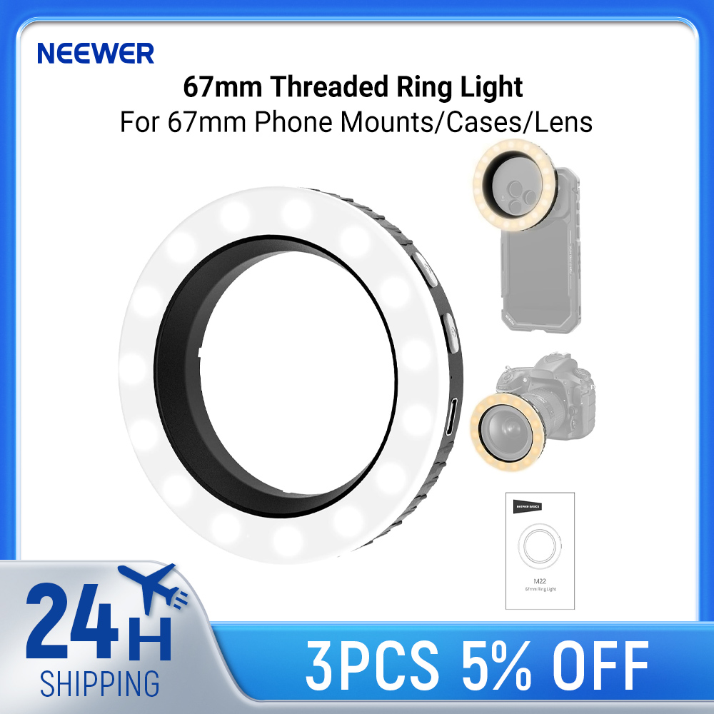 Photography Lighting Case - Anel de Luz LED Bicolor Recarregável