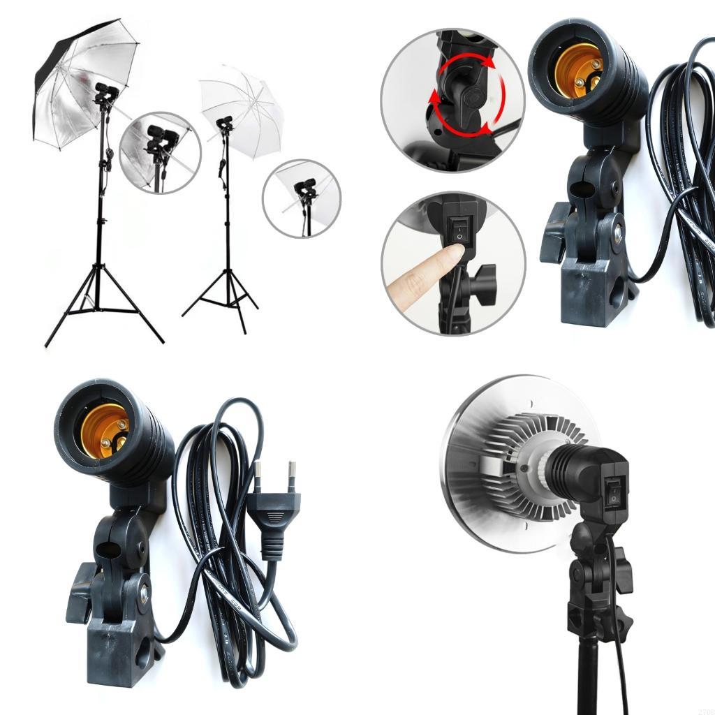 Photography Lighting With Umbrella - Suporte luz E27 para refletor guarda-chuva