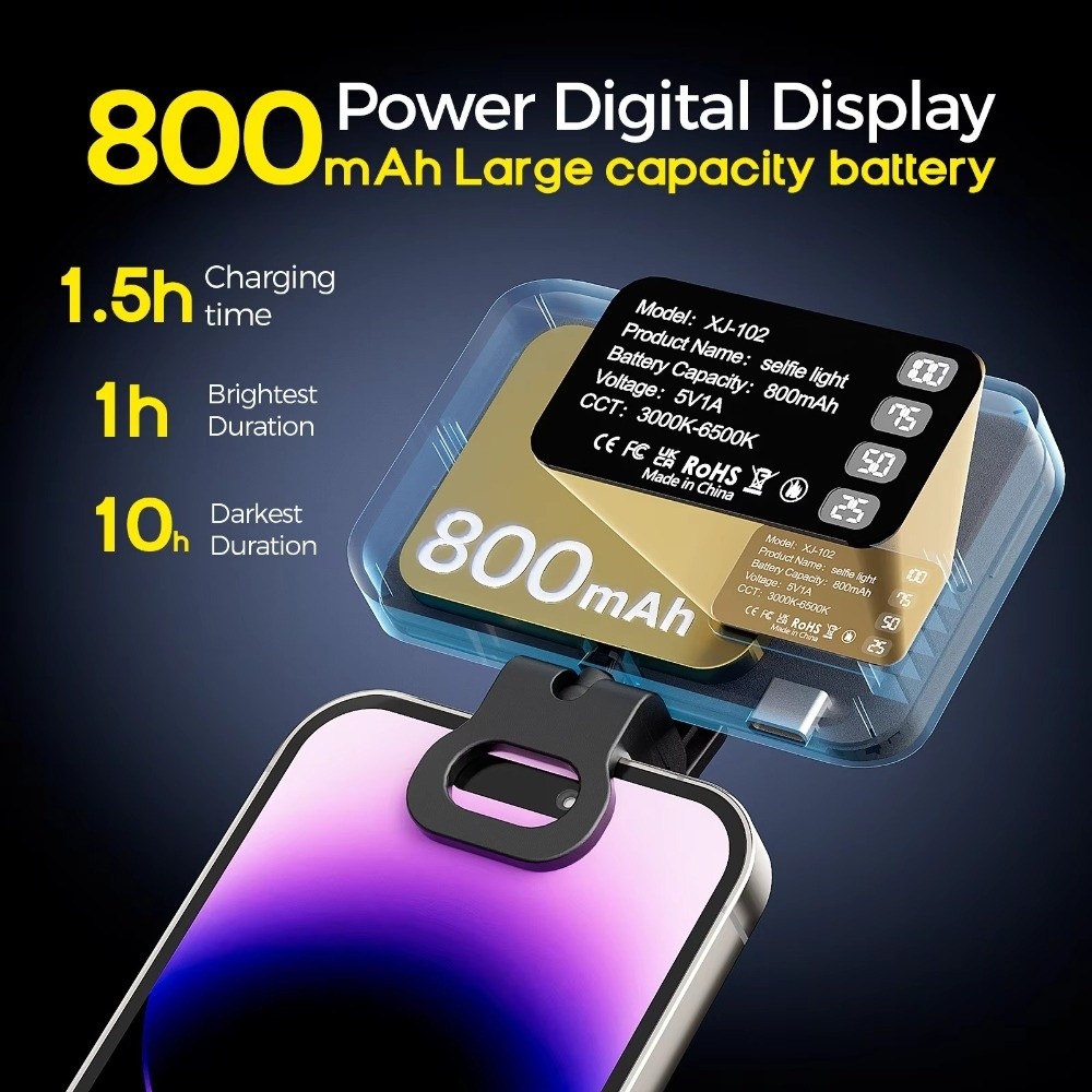 Photography Lighting With Flash - Luz LED para Selfie 800/1000mAh com