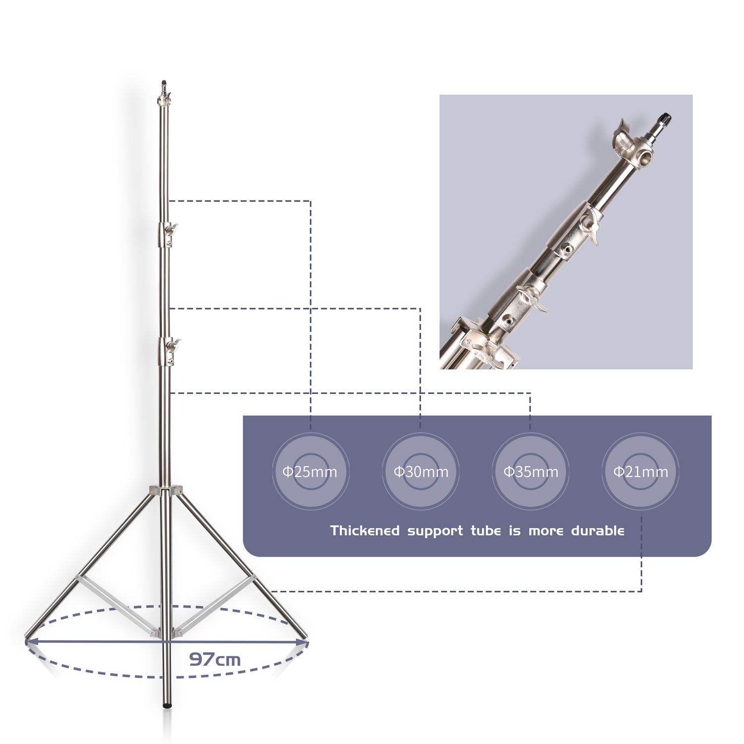Sh 2.8m suporte de luz de aço  - Photography Lighting System avaliação e preço