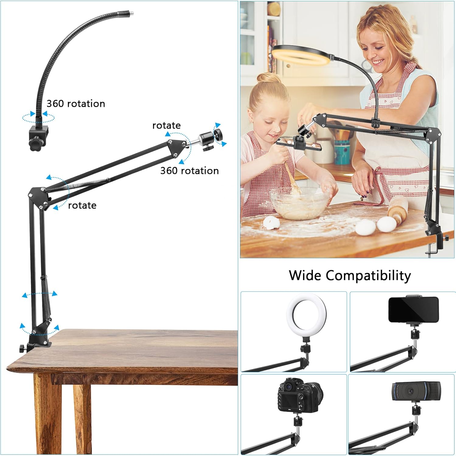 Anel de luz com suporte e supo - Photography Lighting With Umbrella avaliação e preço