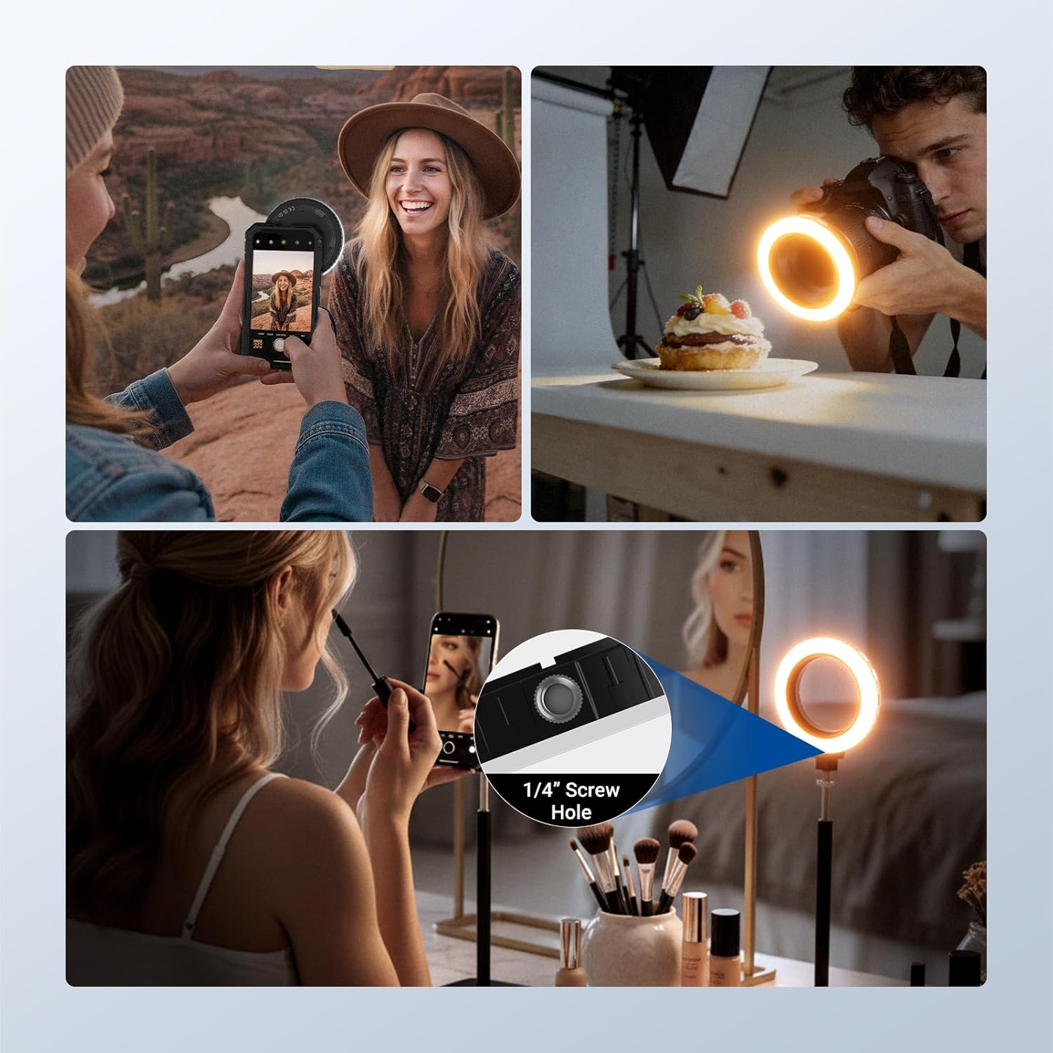 Anel de Luz LED Bicolor Recarr - Photography Lighting Case avaliação e preço