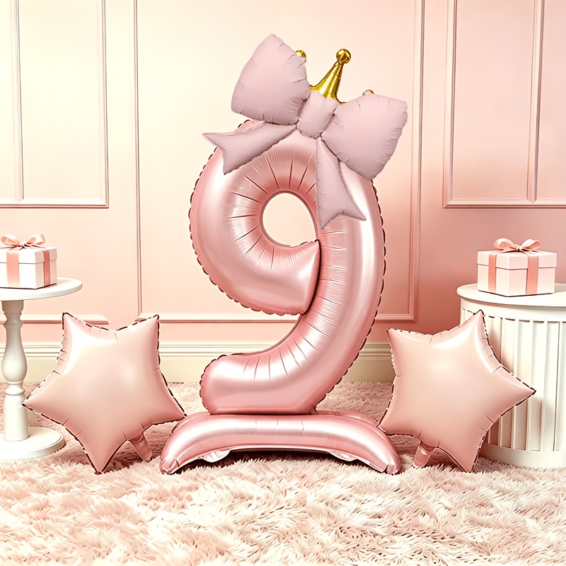 Balões 3D Rosa Luxo Leve 0-9,  - Photography Lighting Color avaliação e preço