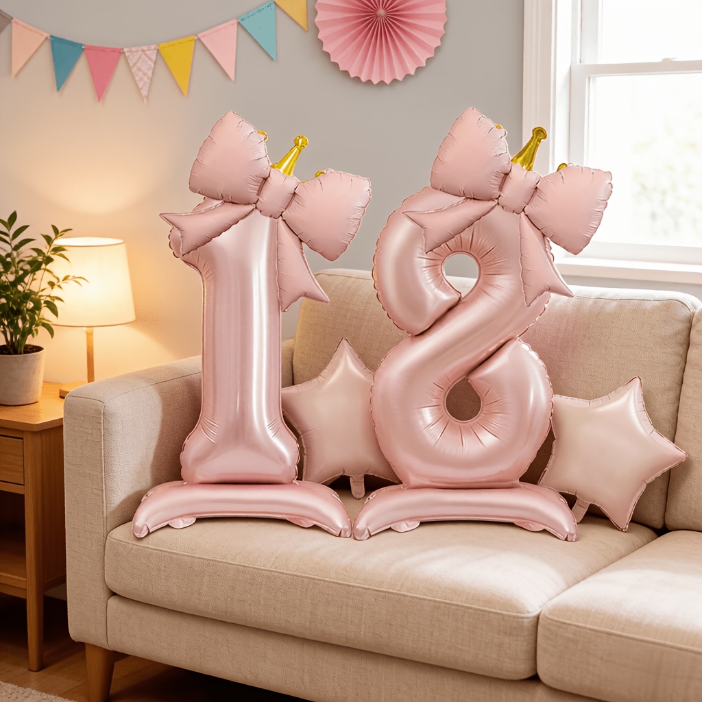 Balões 3D Rosa Luxo Leve 0-9,  - Photography Lighting Color avaliação e preço