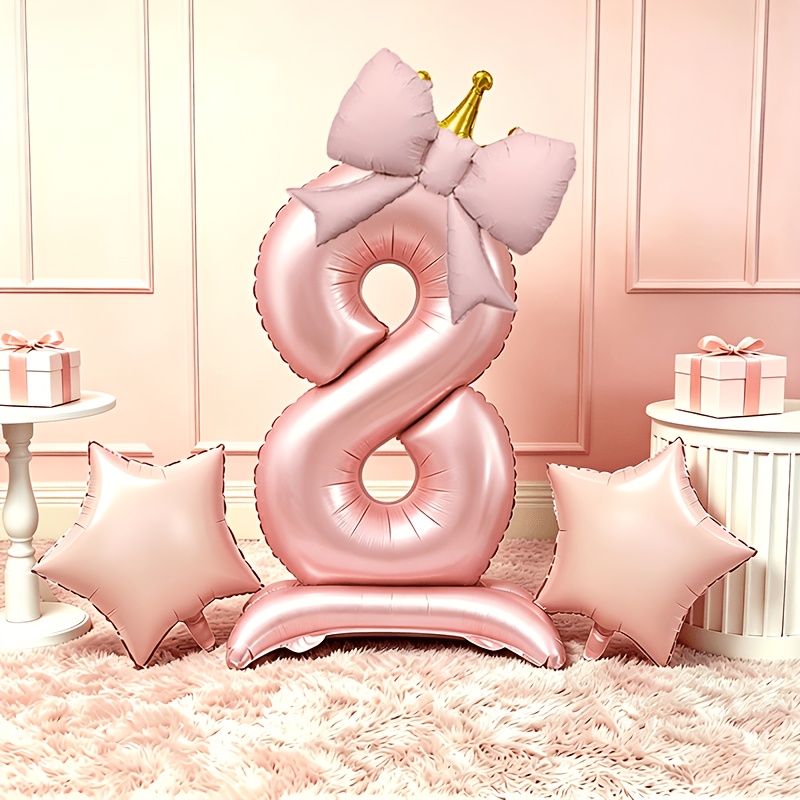 Balões 3D Rosa Luxo Leve 0-9,  - Photography Lighting Color avaliação e preço